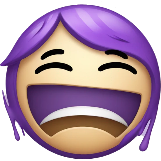 Purple happy crying face emoji
