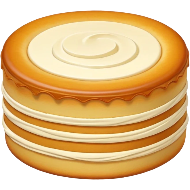 Inner Mongolia milk cake with crispy layers, simplified emoji style with bold outlines and bright colors, cartoon style dairy pastry snack emoji