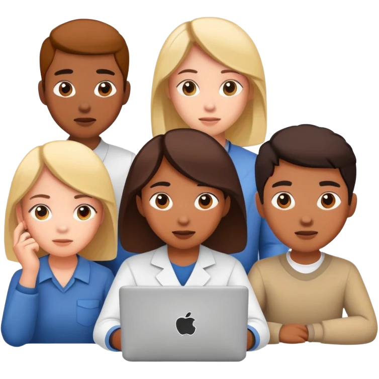 A group of students solves a problem in an online lesson emoji