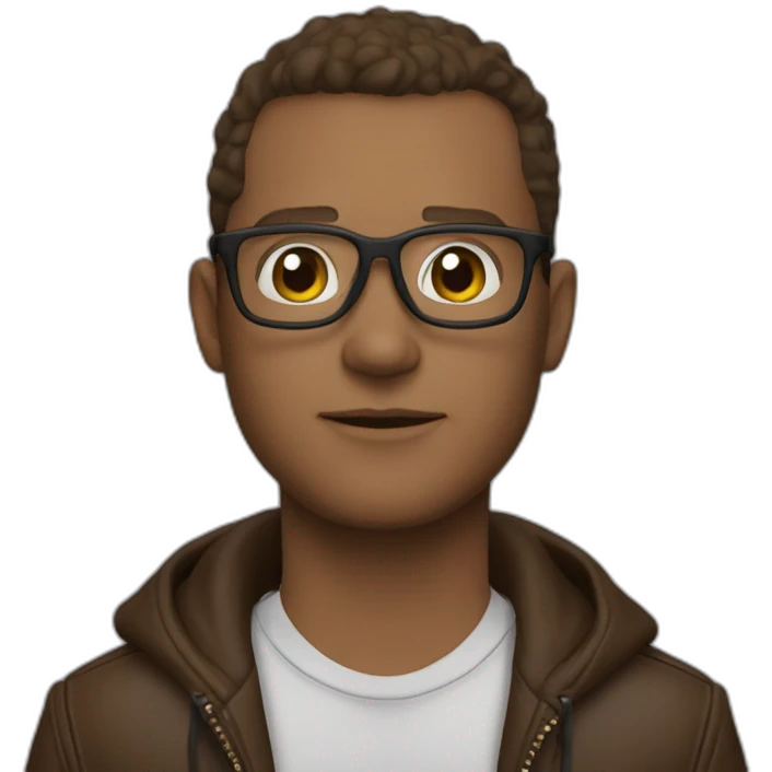 Andrew Tate con lentes y una chaqueta de cuero emoji