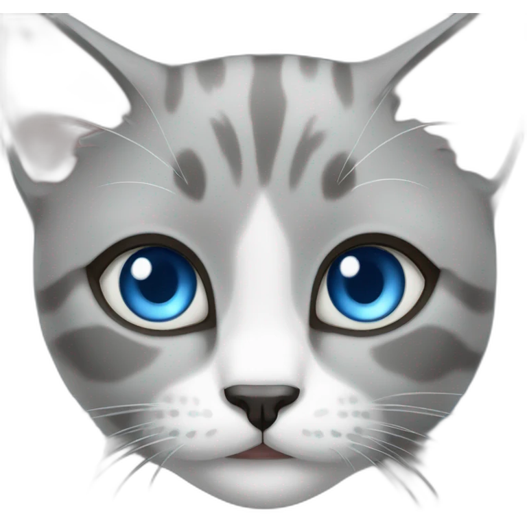 gray female cat blue eyes emoji