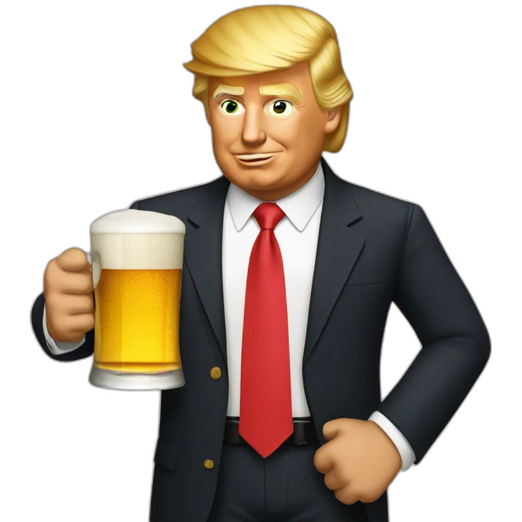 Donald trump drinking a beer emoji