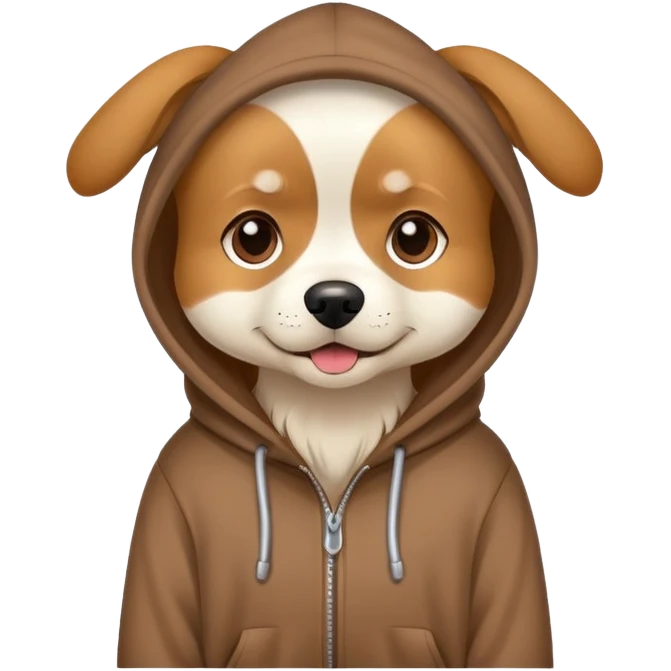 Dog wearing hoodie emoji
