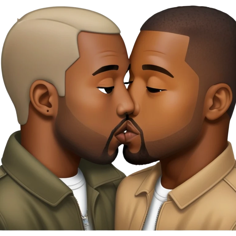 Kanye and kid cudi kissing emoji