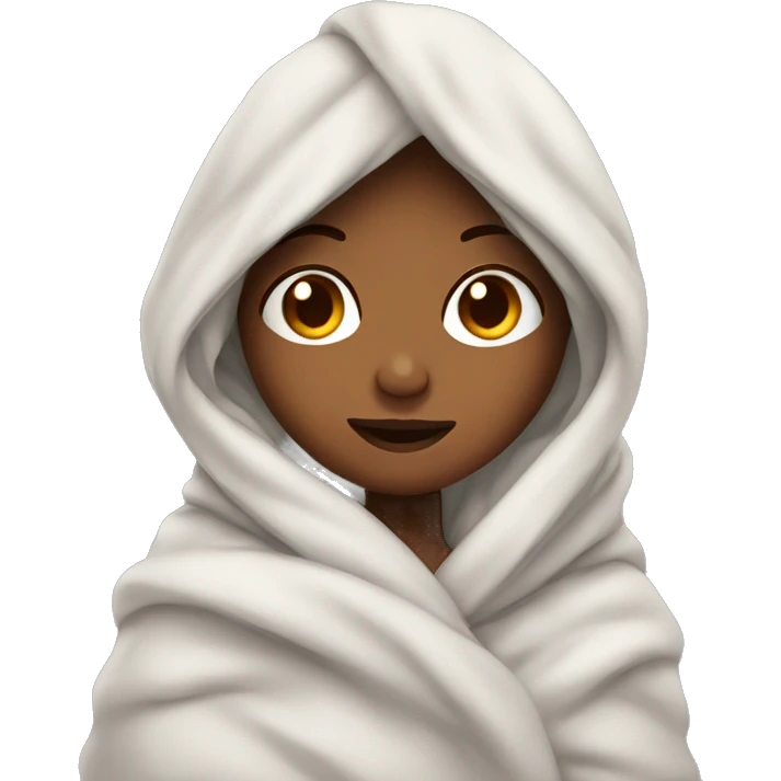 Cosy girl wrapped in blanket  emoji