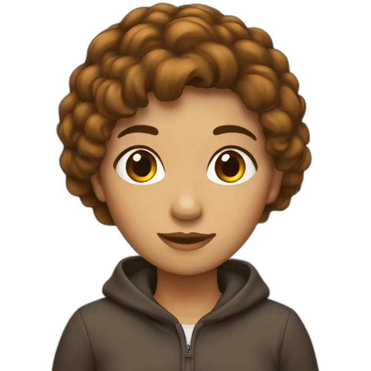 Fille cheveux brun emoji