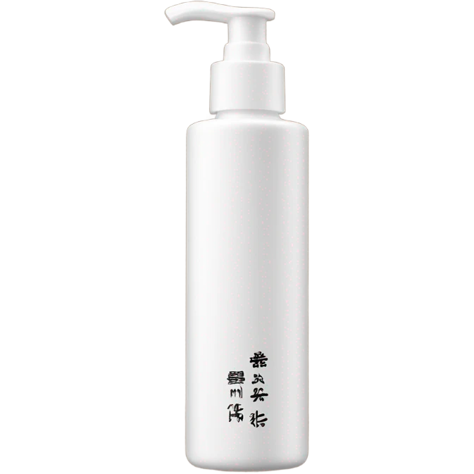 slim and tall brown beauty of joseon oil cleanser bottle with white chinese label and white pump emoji