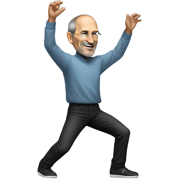 Steve jobs doing the nae nae emoji
