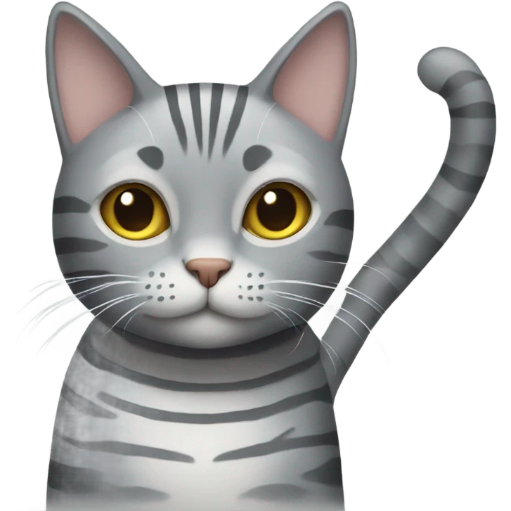 Grey cat with stripes emoji