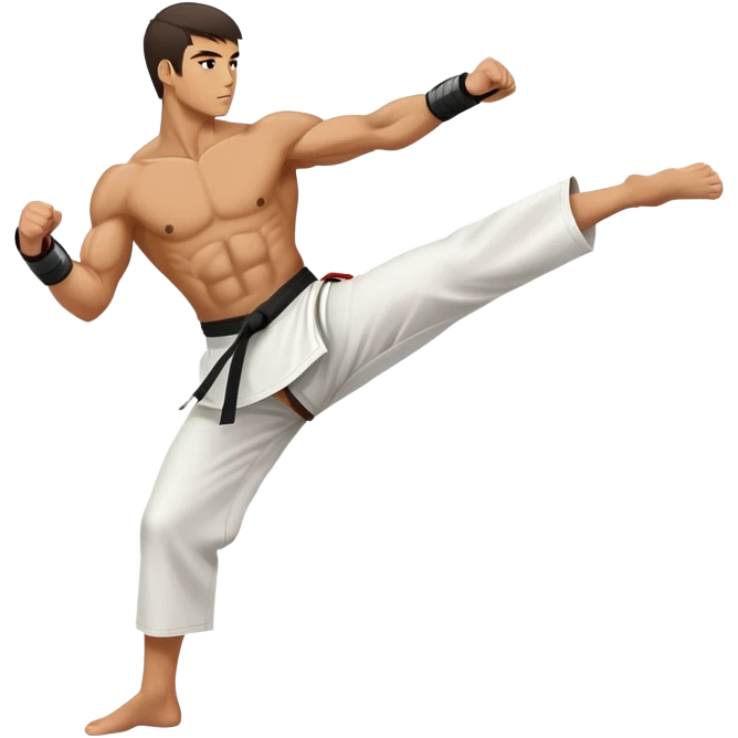 person performing a martial arts high kick emoji