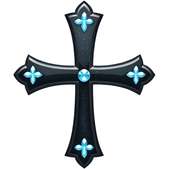 Glitter black cross emoji