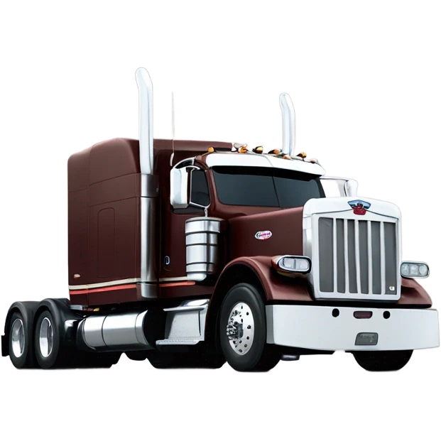 Peterbilt 389 brown cherry with flat top and slash cut exhaust stacks emoji