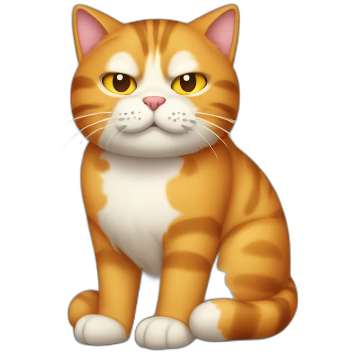 Garfield-style sleepy-eyed cat  emoji