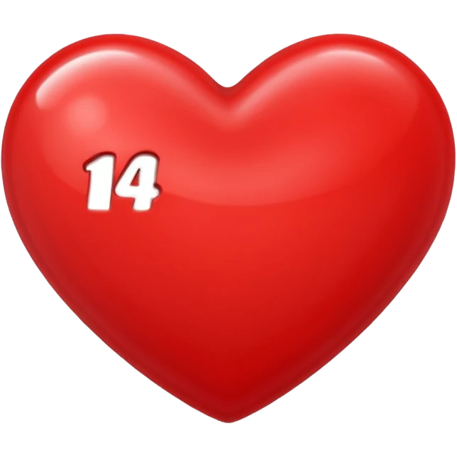 the number "14" in a red heart emoji