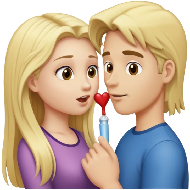 Girl with long blonde hair gives blowjob to a man emoji