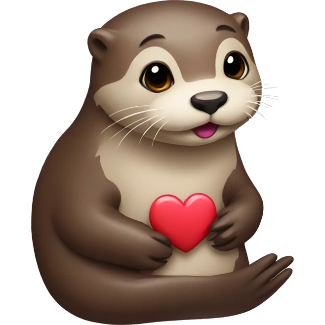 otter with a heart emoji
