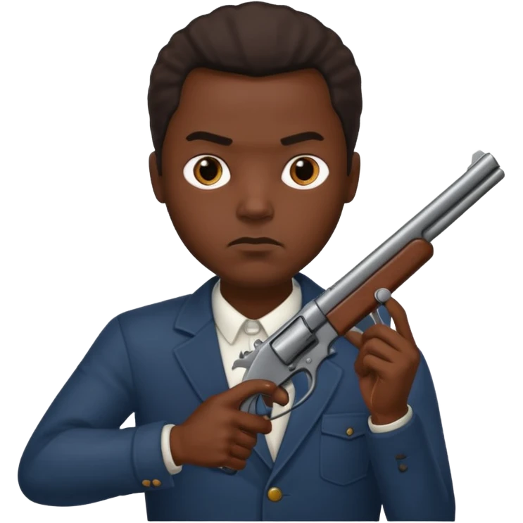 African American gangster terrorist with a gun emoji