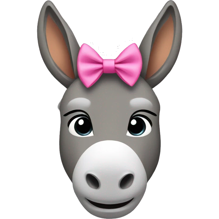 Donkey with a pink bow emoji