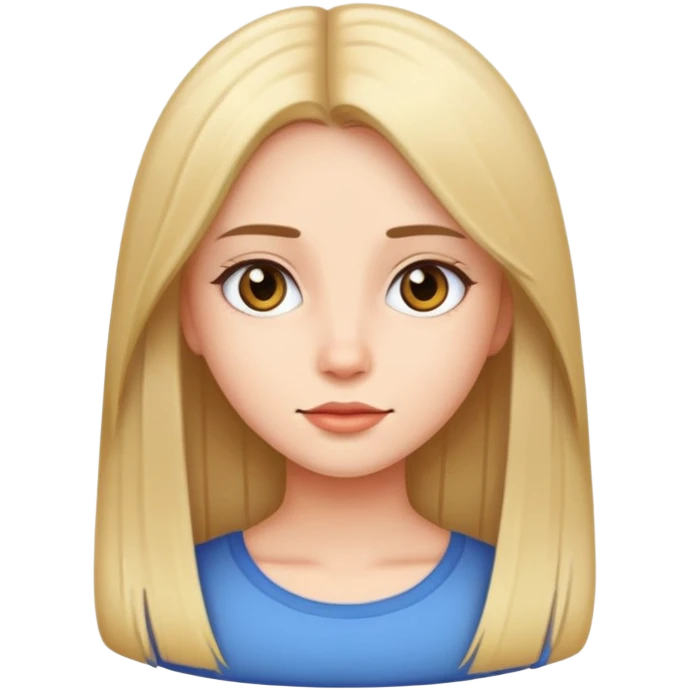 Una chica con cabello liso emoji