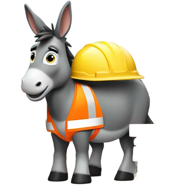Donkey in construction  emoji