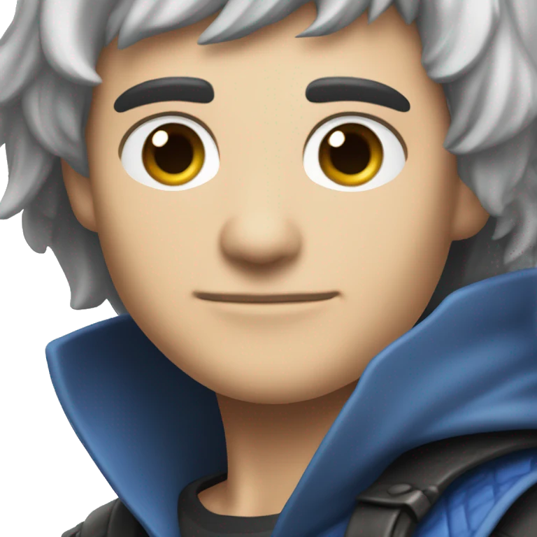 A man with short black hair and blue eyes behind an roleplaying game black gamemaster screen emoji