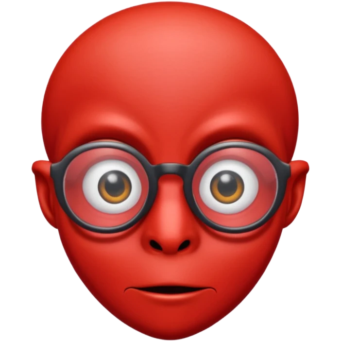 red alien with glasses emoji