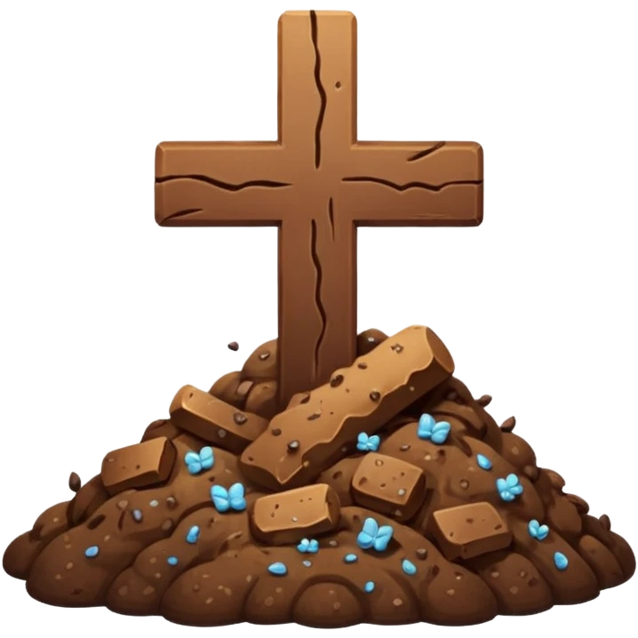cross in front of poop emoji