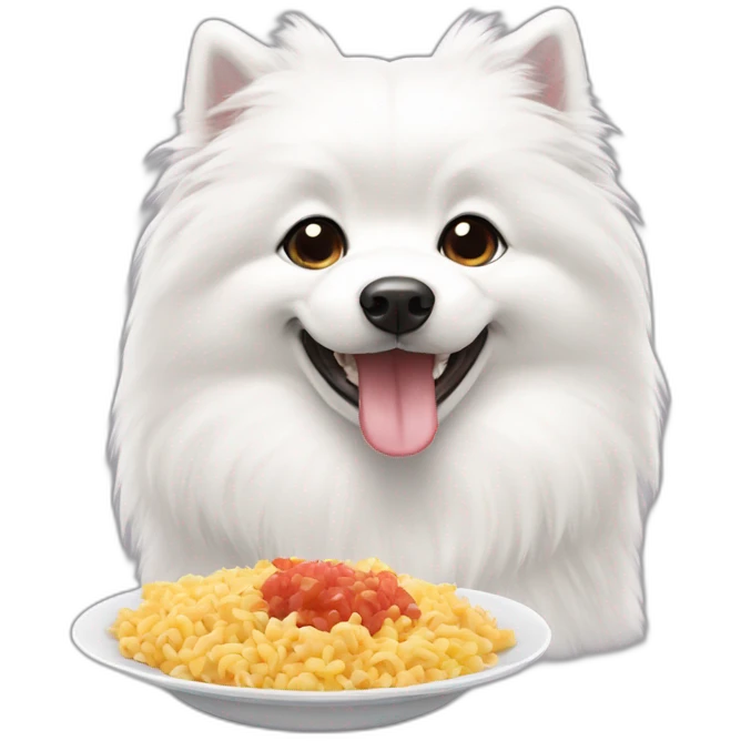 japanese spitz eat some food emoji
