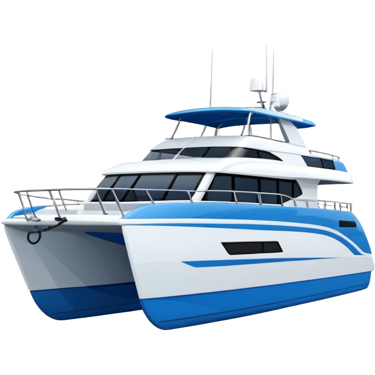 a lagoon SIXTY 7 power catamaran with no wording on it facing to the right  emoji