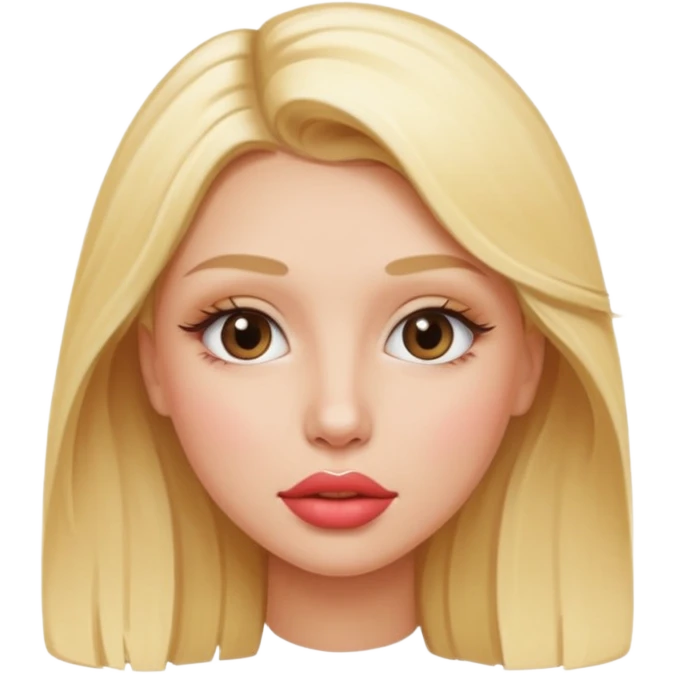 Blonde girl getting lip filler emoji