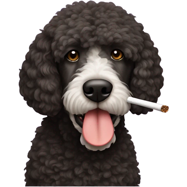 Spanish water doodle smoking emoji