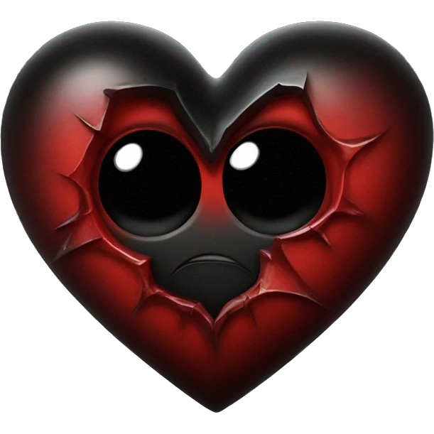 Red and black gothic heart emoji