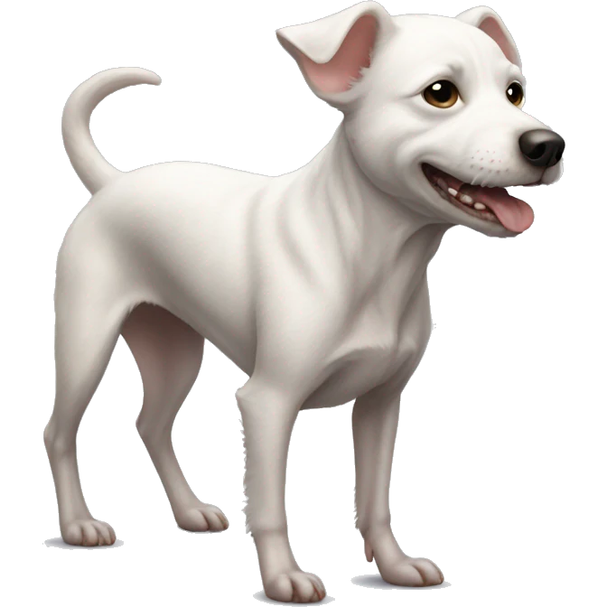 Small full body crusty white dog rat dog emoji
