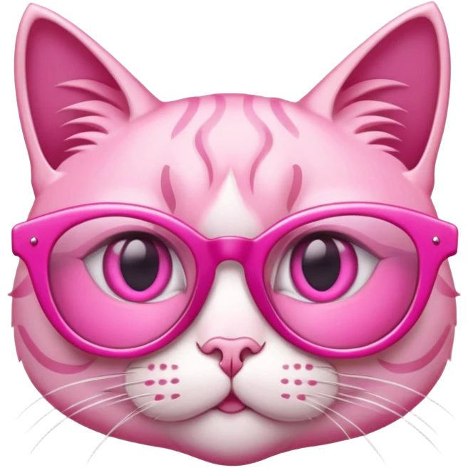 pink cat-eye glasses, retro style with upswept frames and pink lenses emoji