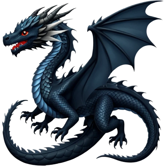 Realistic black dragon beautiful pretty high detail flying dragon  emoji