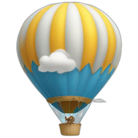 Un éléphant dans une montgolfière emoji