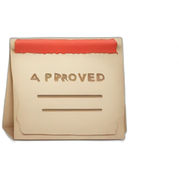 red stamp with word approved emoji