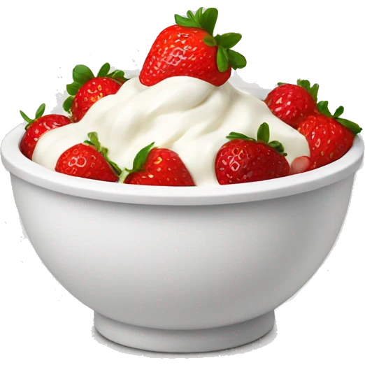 Yogurt bowl with strawberries  emoji