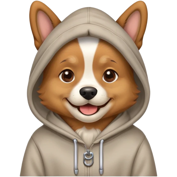 Dog wearing hoodie emoji