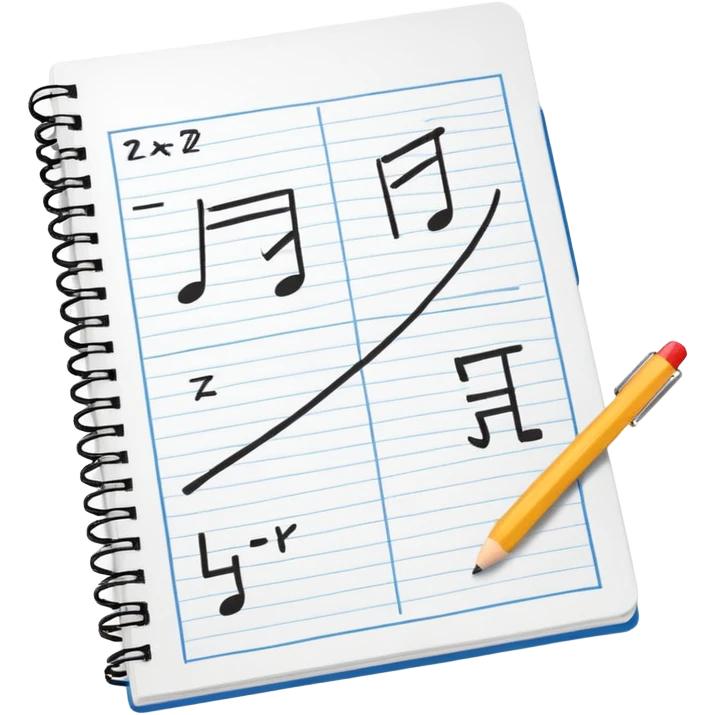 paper with mathematic equations with notebook emoji