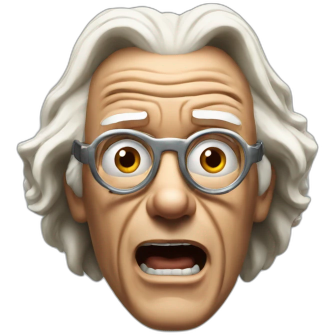 Doc brown from back to the future looking surprised emoji