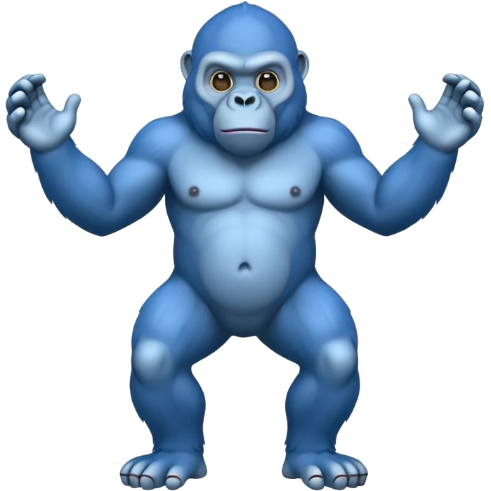 a blue gorilla with no legs emoji