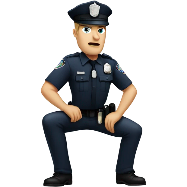Mad Caucasian Police officer takes a knee emoji