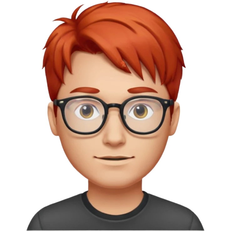 red unique hair with glassess guy  emoji