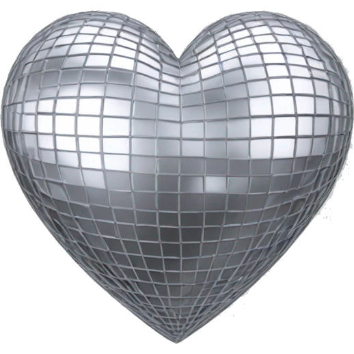 Heart Shaped discoball in Silver  emoji