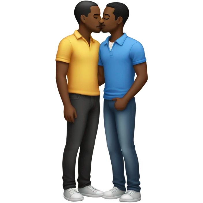 Black gay men kissing  emoji