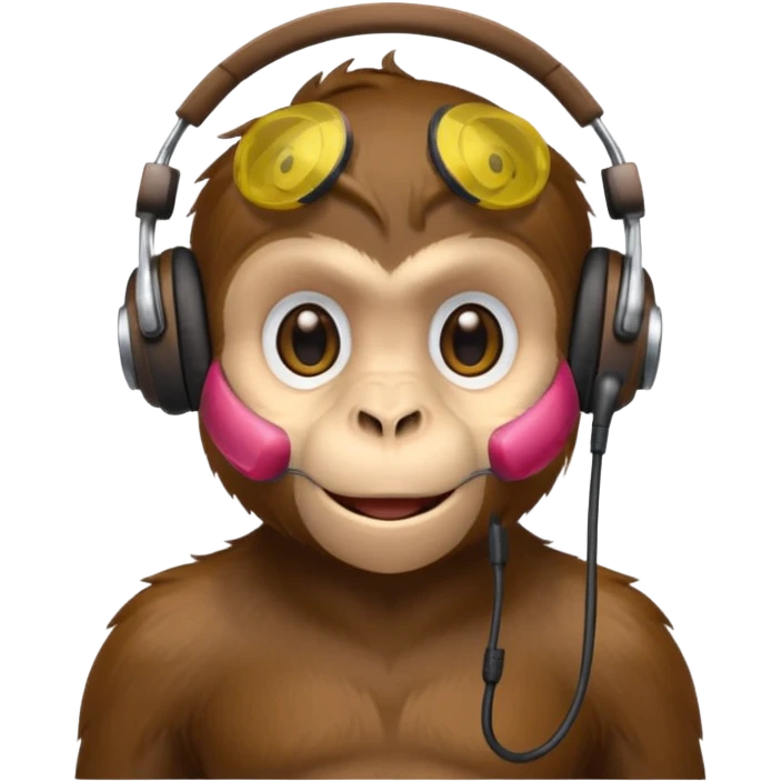 Monkey with headset mic emoji