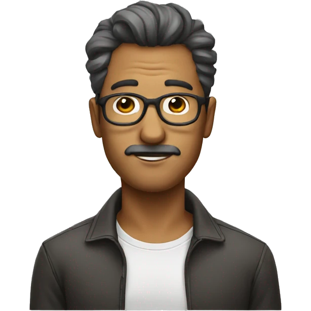 A man with nose specs hair ears and phone emoji