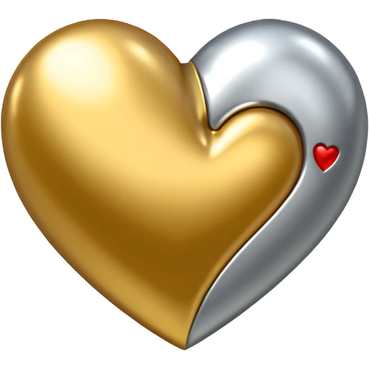 Gold and silver heart emoji