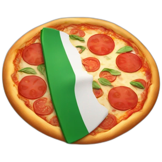 Pizza with Italian flag and smile emoji